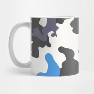 Blue and White Camouflage Mug